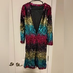 Multicolored Sequins cover up